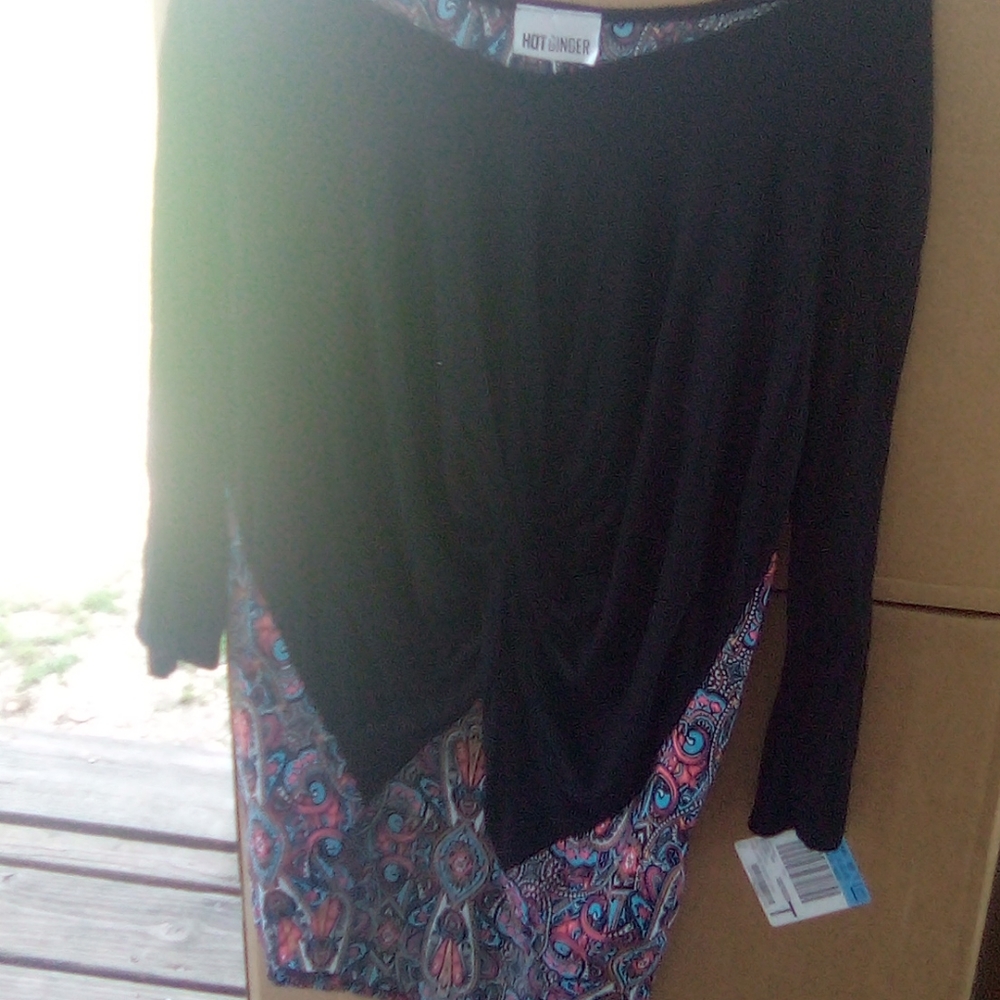 Black Floral Knotted Shirt